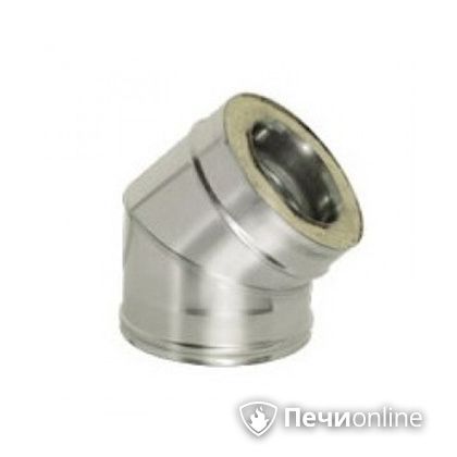 Дымоход Дымок Колено 45° с изоляцией 0,8 мм. OТFR45 200/280 в Первоуральске