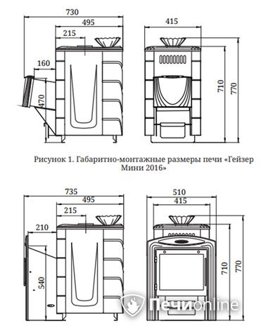 Дровяная банная печь TMF Гейзер Мини 2016 Carbon ДН КТК ЗК антрацит в Первоуральске