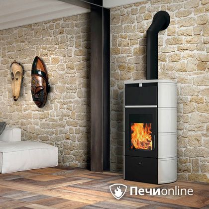 Печь-камин Edilkamin Flamma 24 kw V.A. Bianco Panna с Т/О в Первоуральске