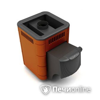 Дровяная банная печь TMF Оса Carbon терракота дверь антрацит в Первоуральске