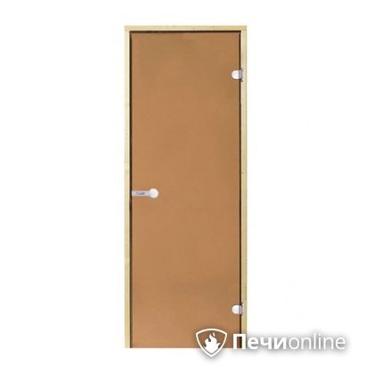 Дверь для бани Harvia Стеклянная дверь для сауны 7/19 коробка сосна бронза  D71901М в Первоуральске